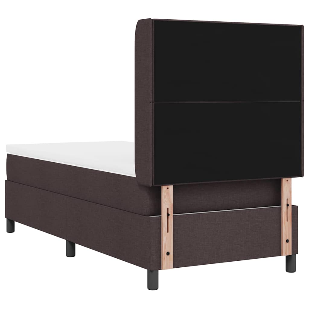 Krevet s opruga kutije Tamno smeđa 200 x 80 cm tkanina