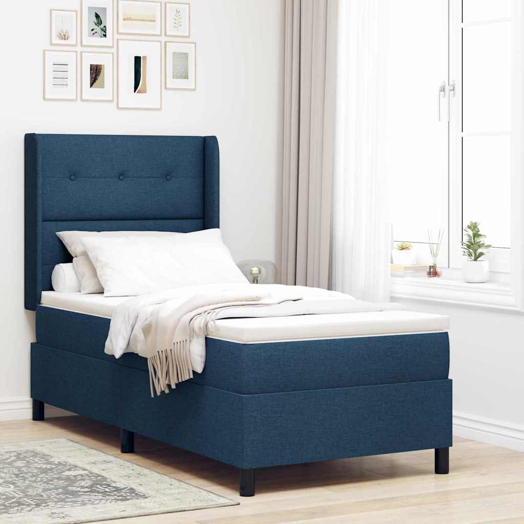 Krevet s opruga kutije s jastukom Plava 200 x 100 cm tkanina