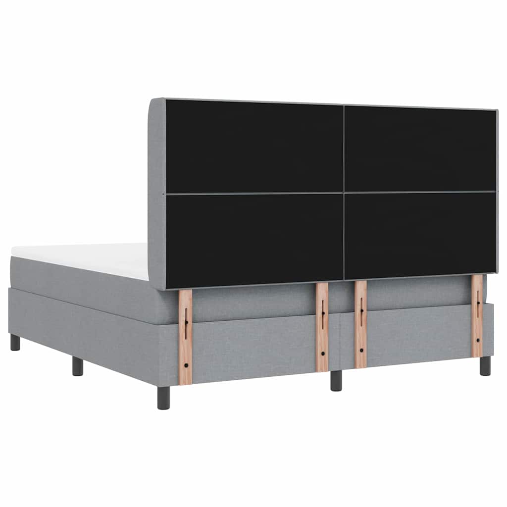 Krevet s opruga kutije Svijetlo siva 200 x 180 cm tkanina