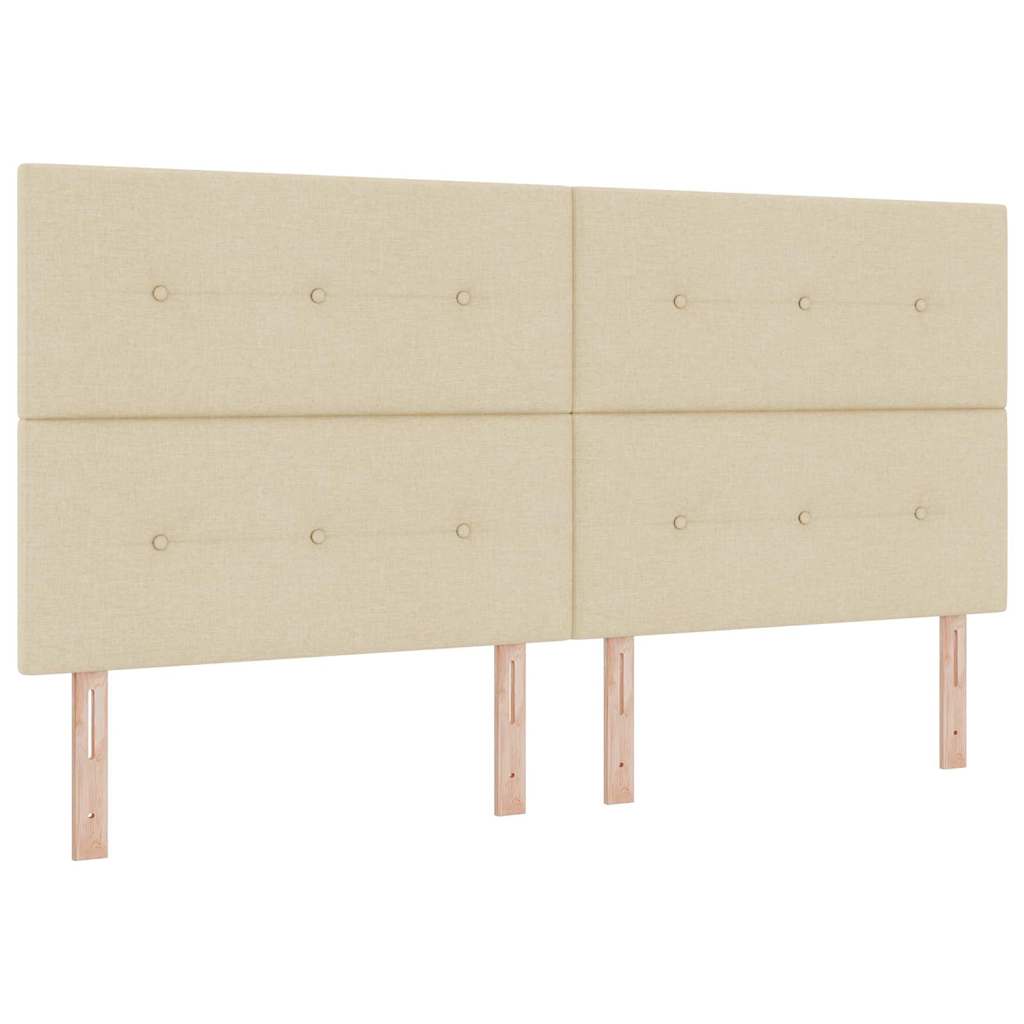 Krevet s opruga kutije s jastukom Krema 200 x 200 cm tkanina