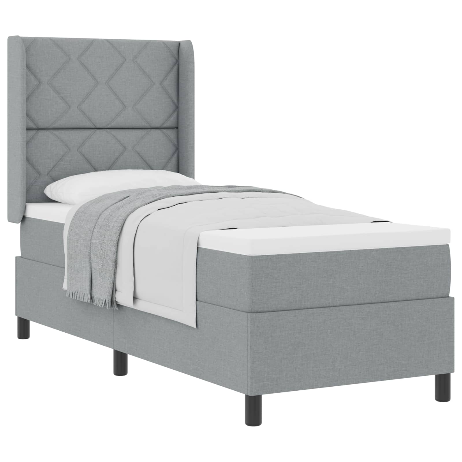 Krevet s opruga kutije Svijetlo siva 200 x 80 cm tkanina