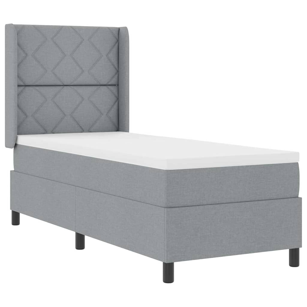 Krevet s opruga kutije Svijetlo siva 200 x 80 cm tkanina