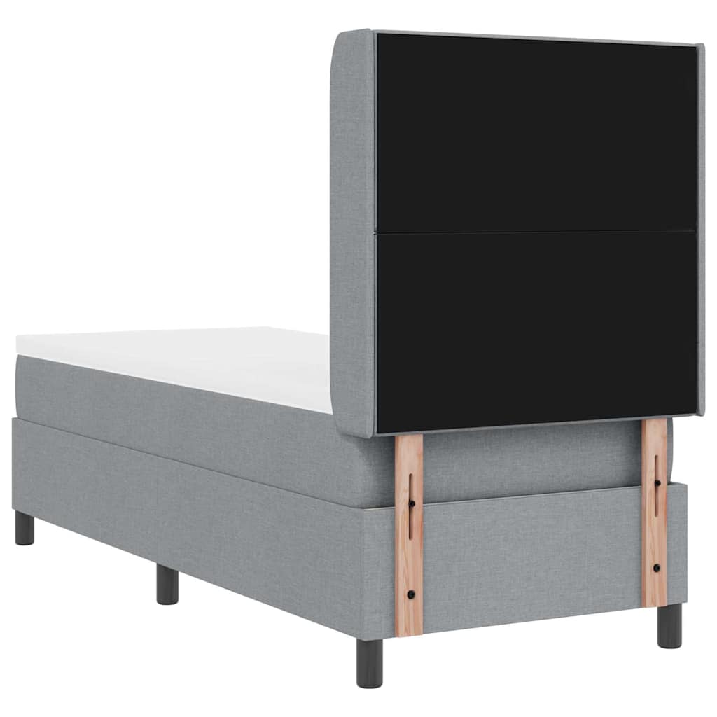 Krevet s opruga kutije Svijetlo siva 200 x 80 cm tkanina