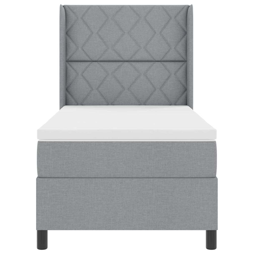 Krevet s opruga kutije Svijetlo siva 200 x 100 cm tkanina