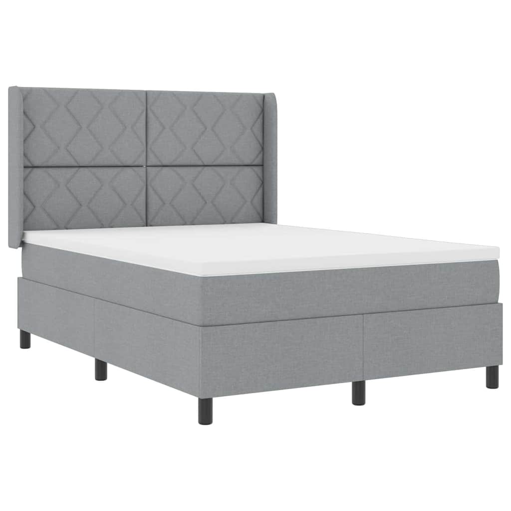 Krevet s opruga kutije Svijetlo siva 200 x 160 cm tkanina