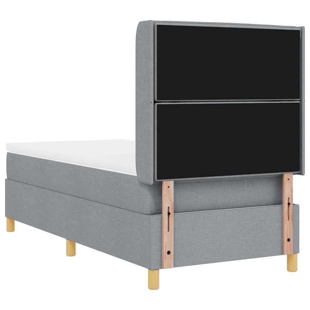 Krevet s opruga kutije Svijetlo siva 100 x 200 cm tkanina