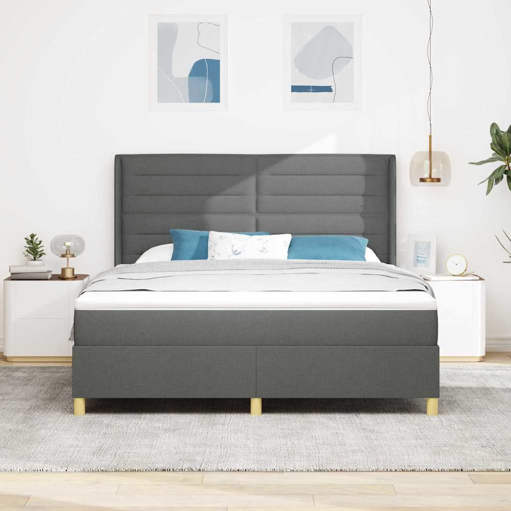 Krevet s opruga kutije Tamno siva 180 x 200 cm tkanina