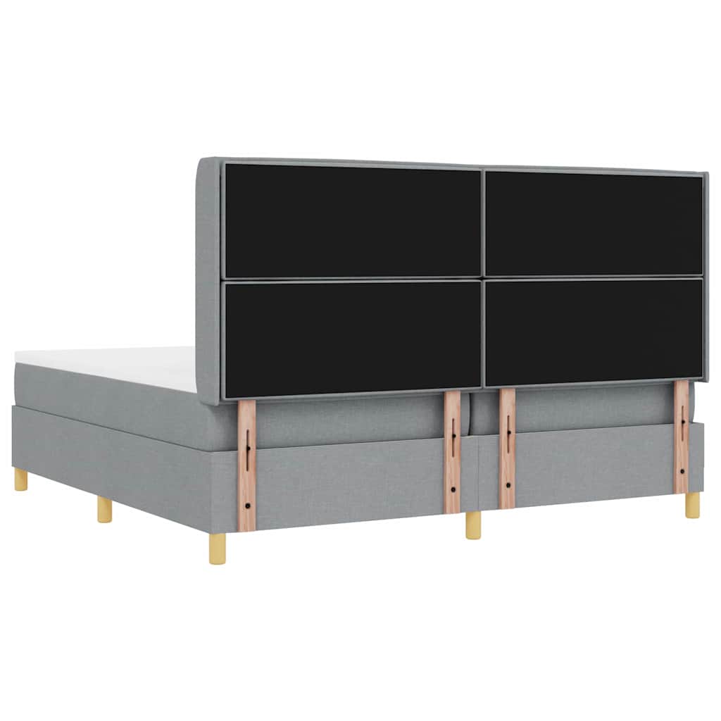 Krevet s opruga kutije Svijetlo siva 200 x 200 cm tkanina