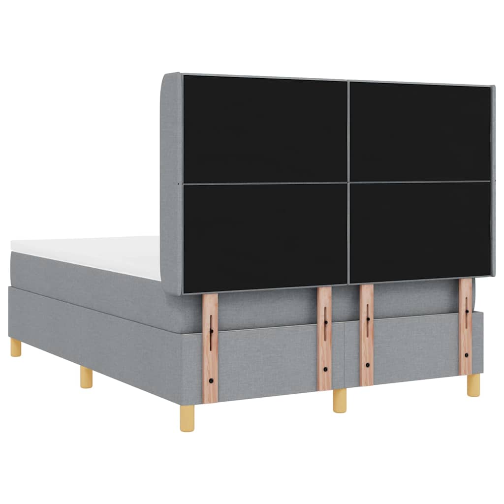 Krevet s opruga kutije Svijetlo siva 140 x 190 cm tkanina