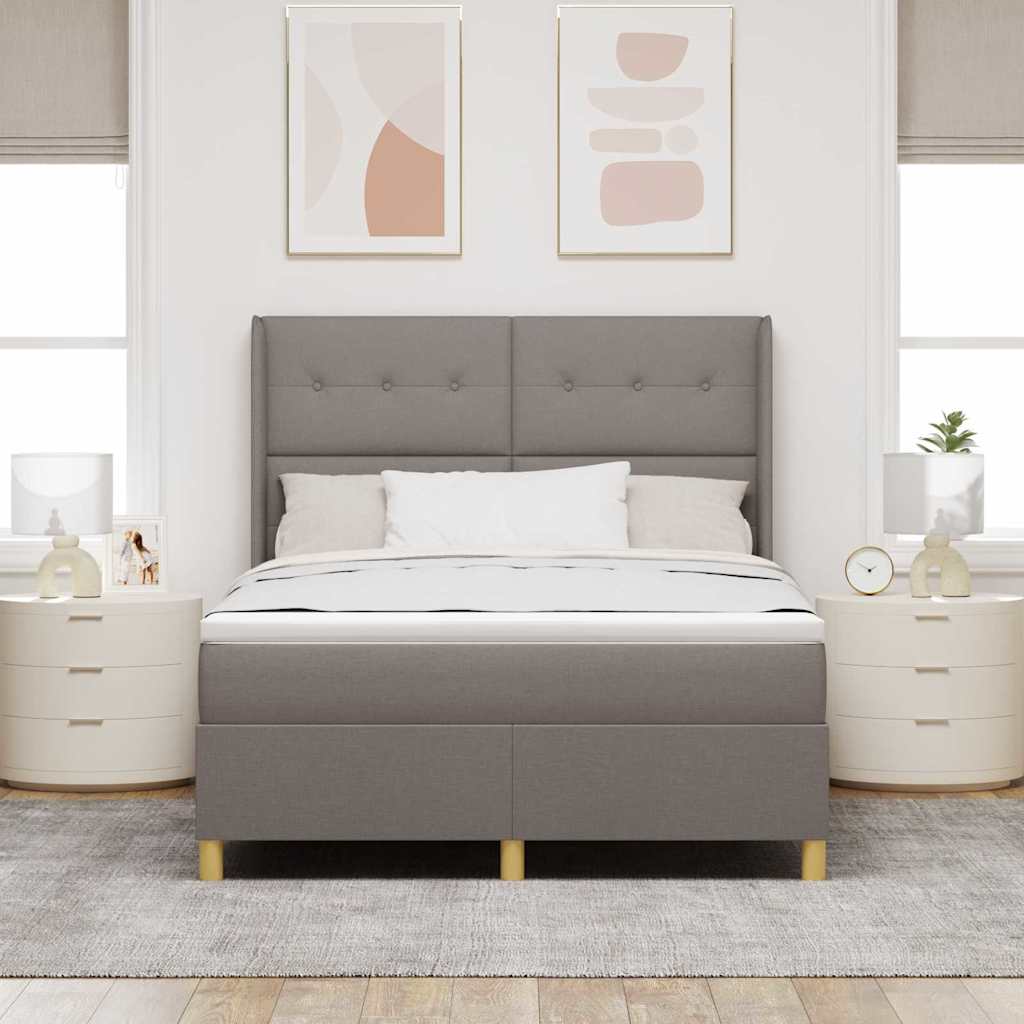 Krevet s opruga kutije Sivo-smeđa 140 x 190 cm tkanina