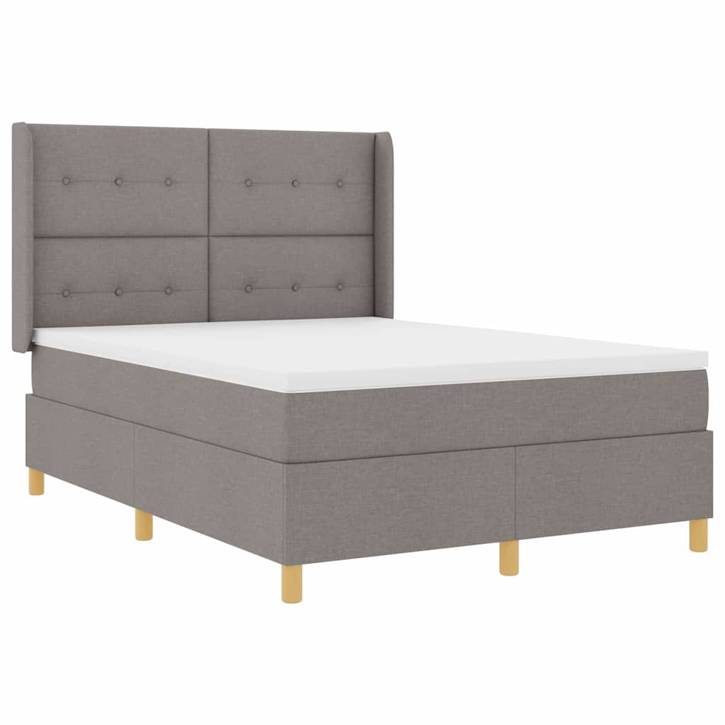 Krevet s opruga kutije Sivo-smeđa 140 x 200 cm tkanina