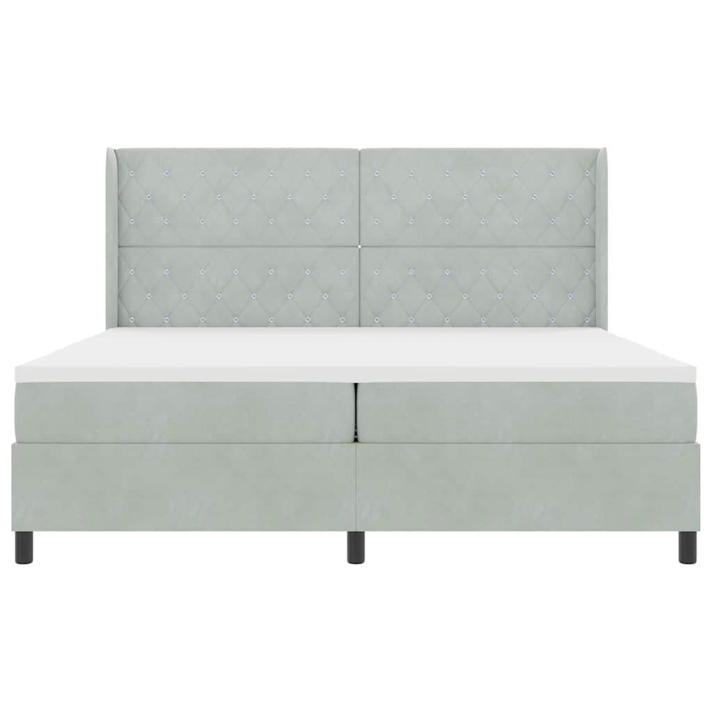 Krevet s opruga kutije Svijetlo siva 200 x 200 cm Baršun