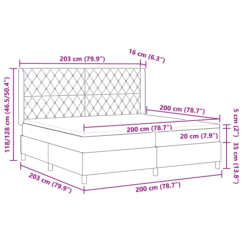 Krevet s opruga kutije Svijetlo siva 200 x 200 cm Baršun