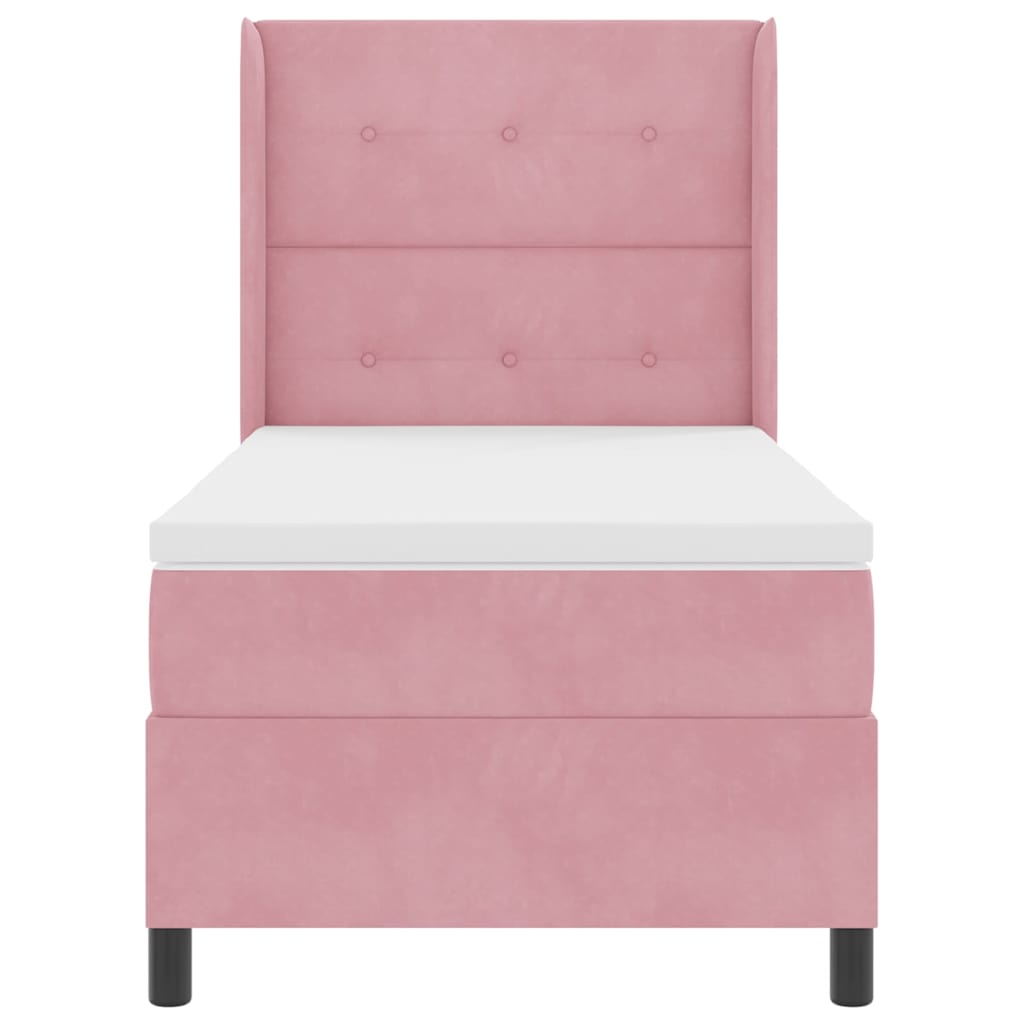 Krevet s opruga kutije s madracem Ružičasta 80 x 200 cm Baršun
