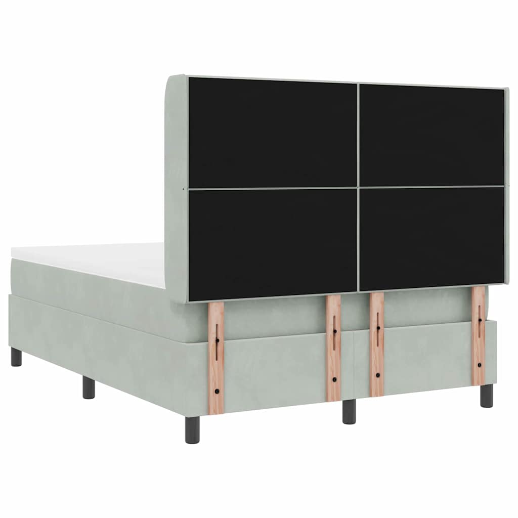 Krevet s opruga kutije Svijetlo siva 140 x 200 cm Baršun