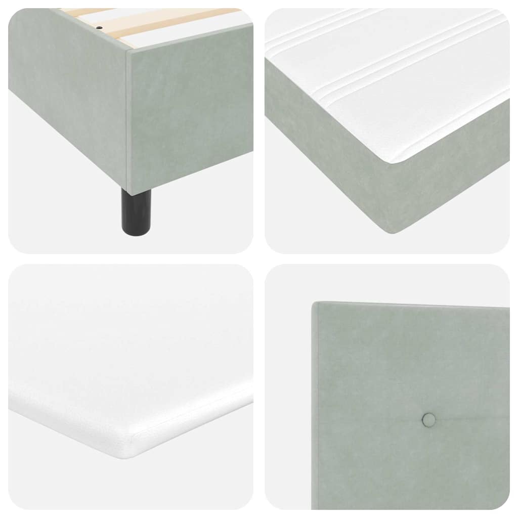 Krevet s opruga kutije Svijetlo siva 160 x 200 cm Baršun