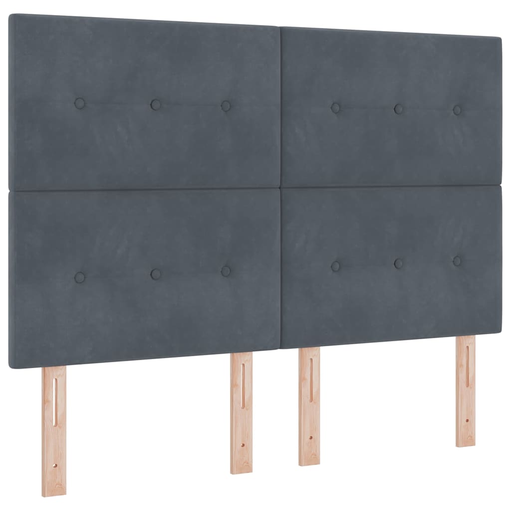 Krevet s opruga kutije Tamno siva 160 x 200 cm Baršun