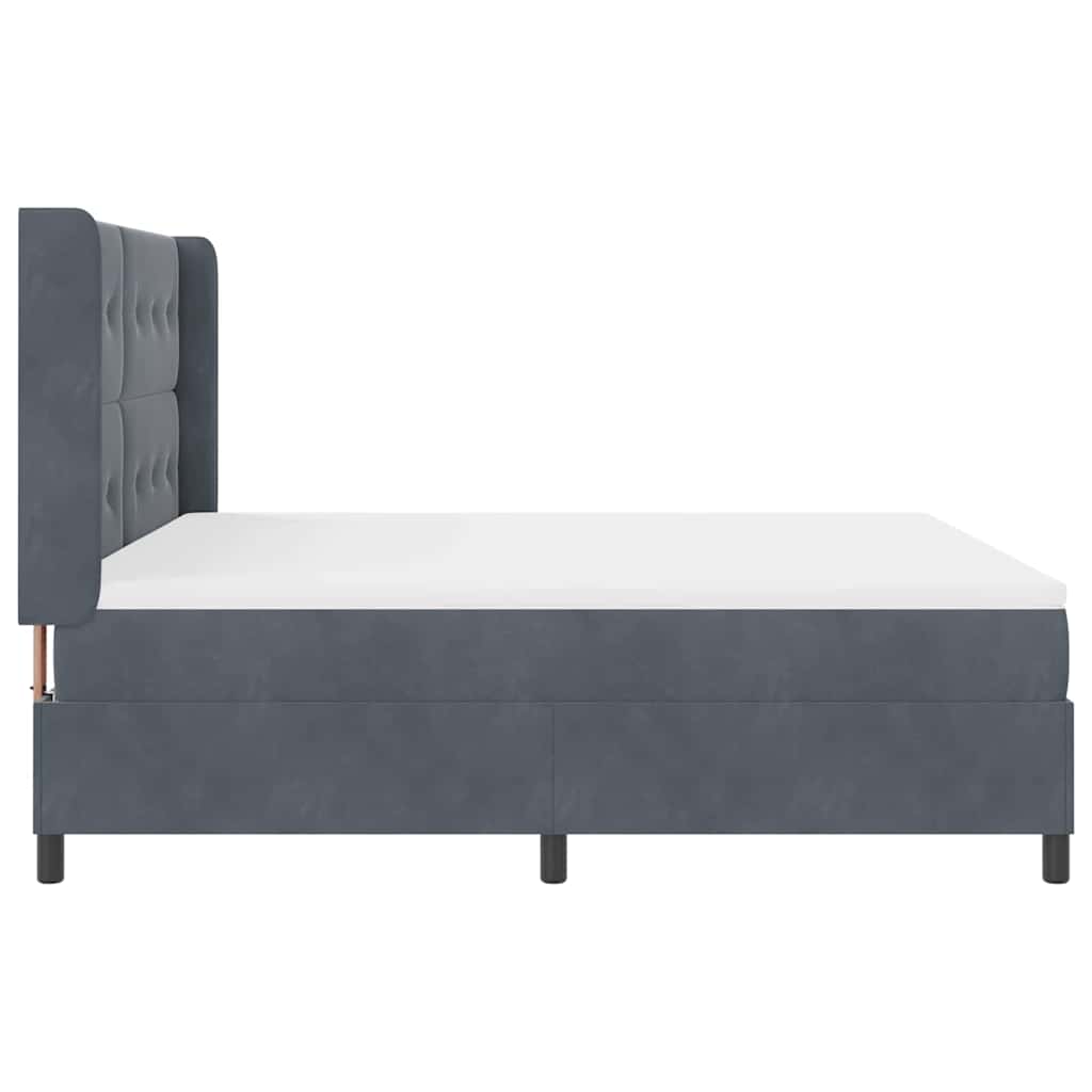 Krevet s opruga kutije Tamno siva 180 x 200 cm Baršun