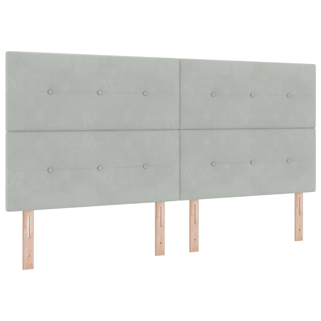 Krevet s opruga kutije Svijetlo siva 200 x 200 cm Baršun