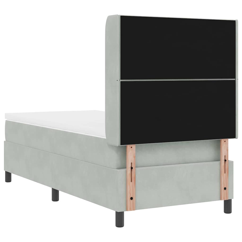 Krevet s opruga kutije Svijetlo siva 90 x 200 cm Baršun