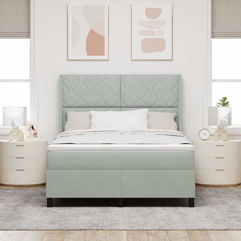 Krevet s opruga kutije Svijetlo siva 140 x 200 cm Baršun