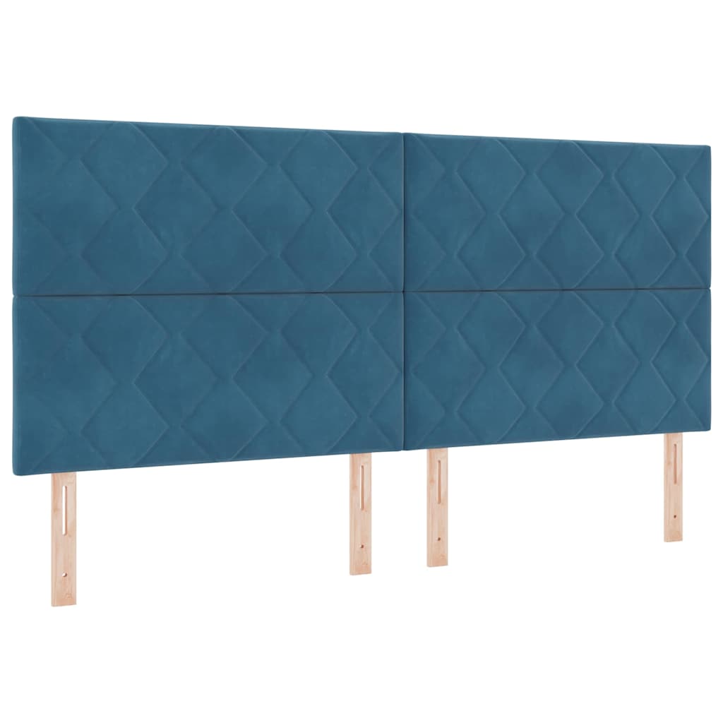 Krevet s opruga kutije s uzglavljem Plava 200 x 200 cm Baršun
