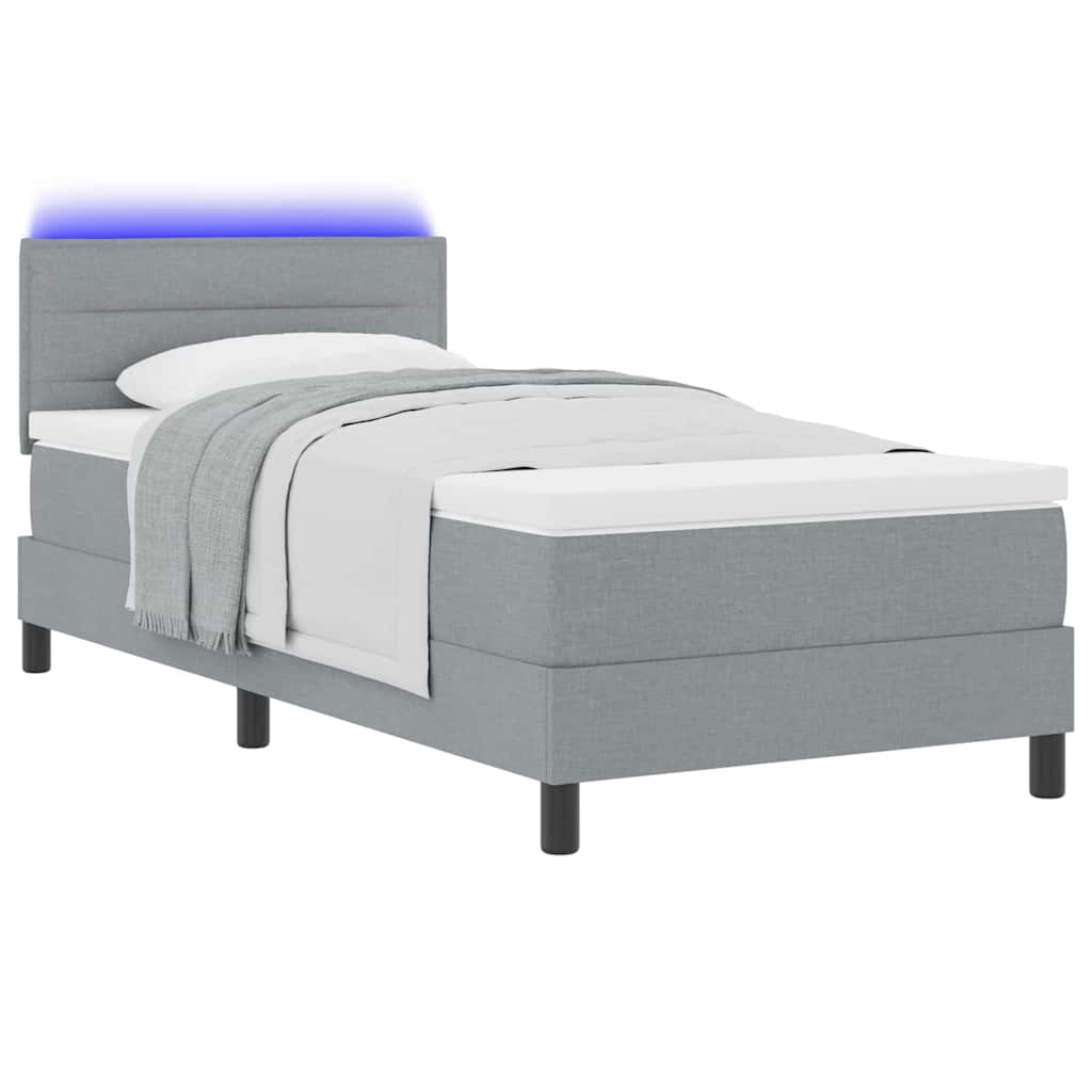 Krevet s opruga kutije Svjetlosiva 90 x 190 cm tkanina