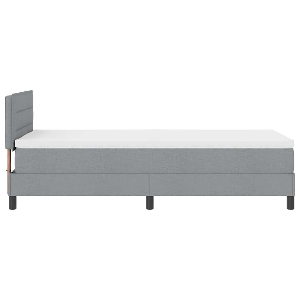 Krevet s opruga kutije Svjetlosiva 90 x 190 cm tkanina