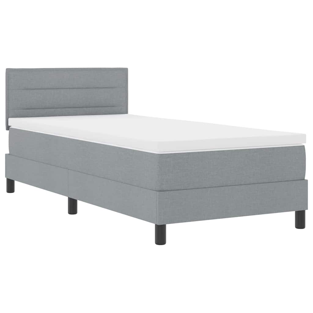 Krevet s opruga kutije Svjetlosiva 90 x 200 cm tkanina