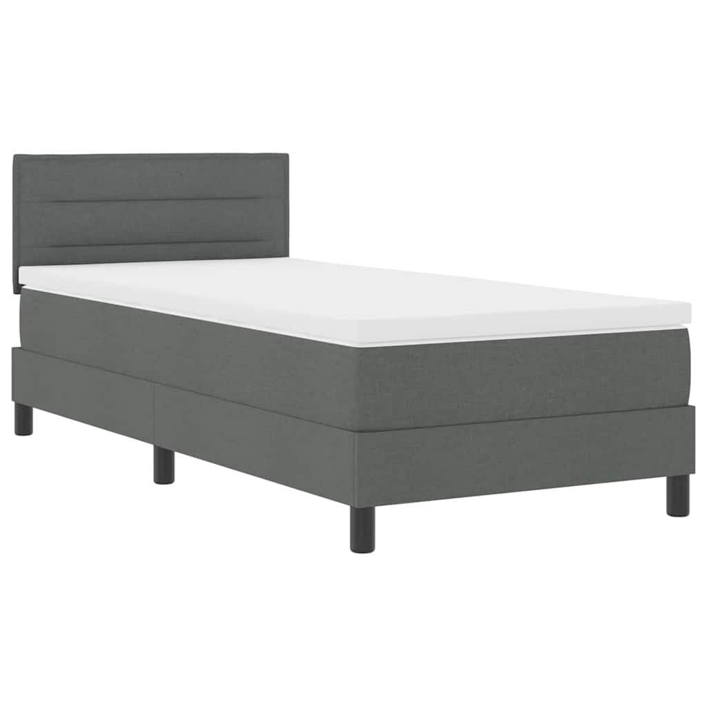 Krevet s opruga kutije Tamno siva 90 x 200 cm tkanina