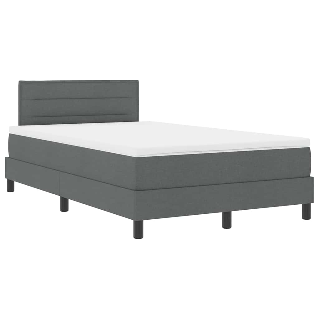 Krevet s opruga kutije Tamno siva 120 x 190 cm tkanina