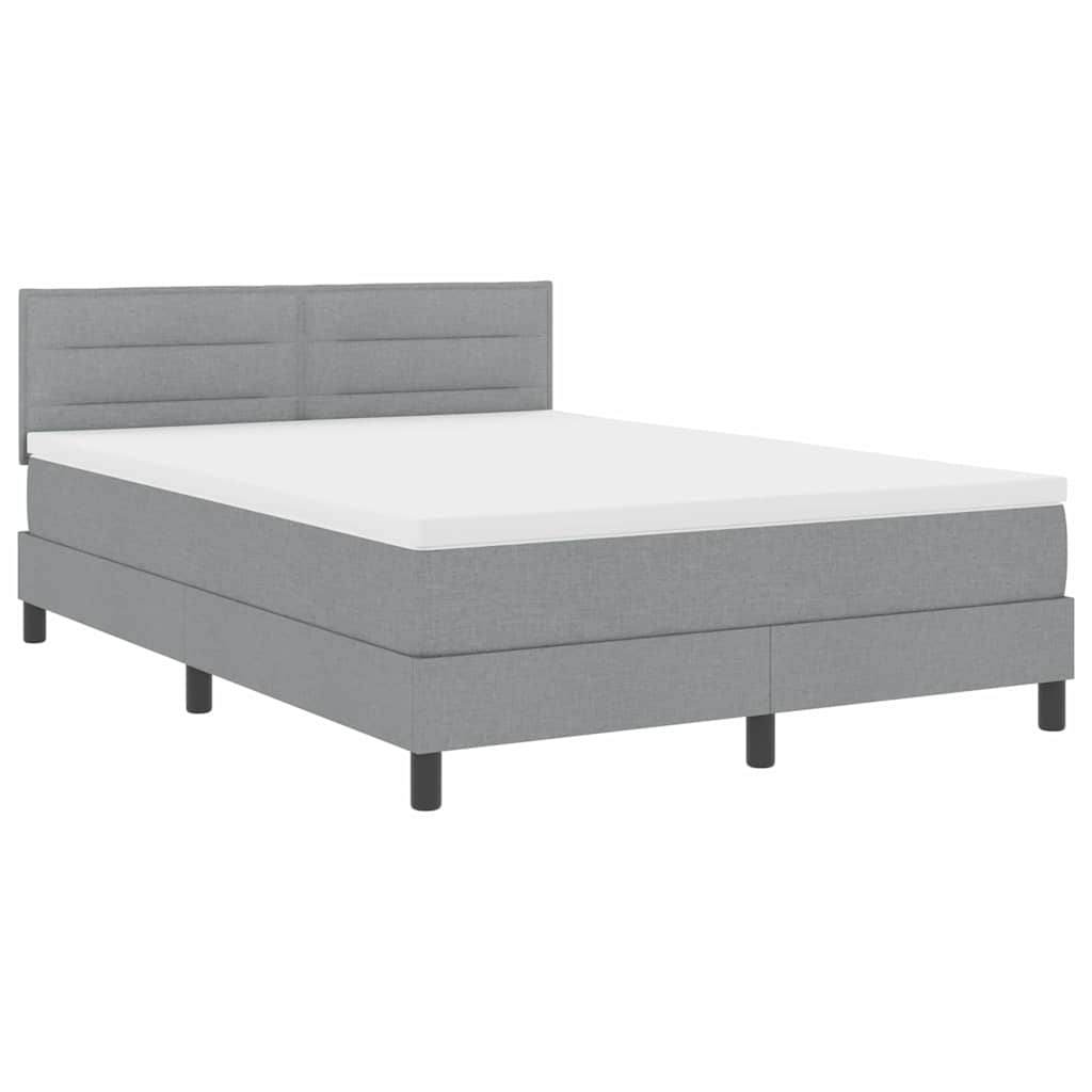 Krevet s opruga kutije Svjetlosiva 140 x 190 cm tkanina