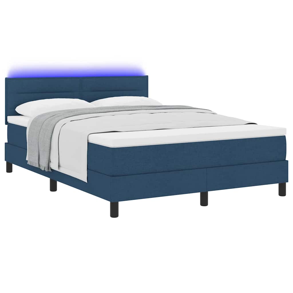 Krevet s opruga kutije s madracem Plava 140 x 190 cm tkanina