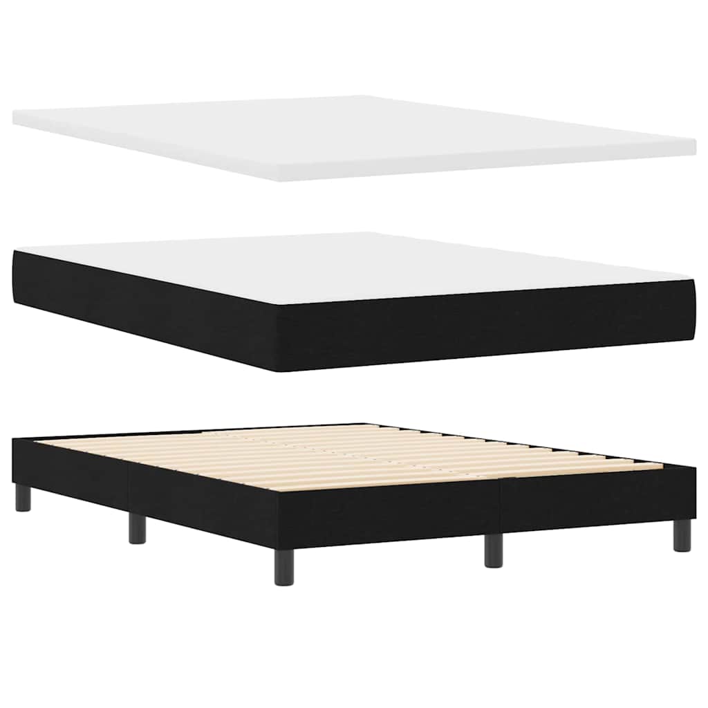 Krevet s opruga kutije s madracem Crna 140 x 200 cm tkanina