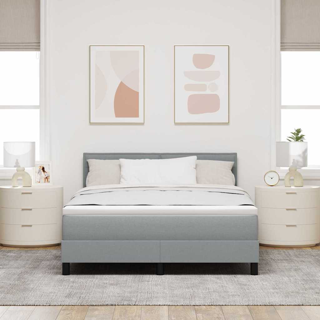 Krevet s opruga kutije Svjetlosiva 160 x 200 cm tkanina