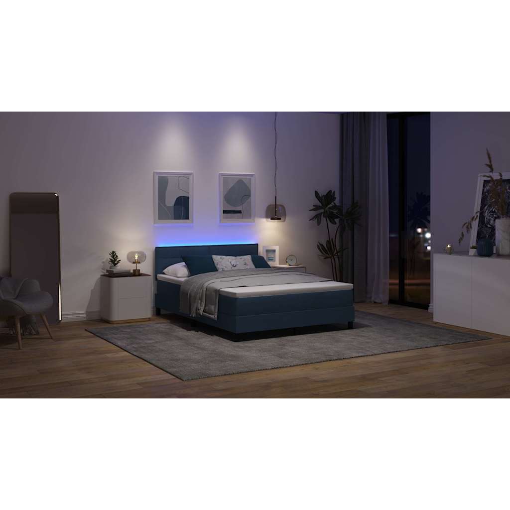 Krevet s opruga kutije s madracem Plava 160 x 200 cm tkanina
