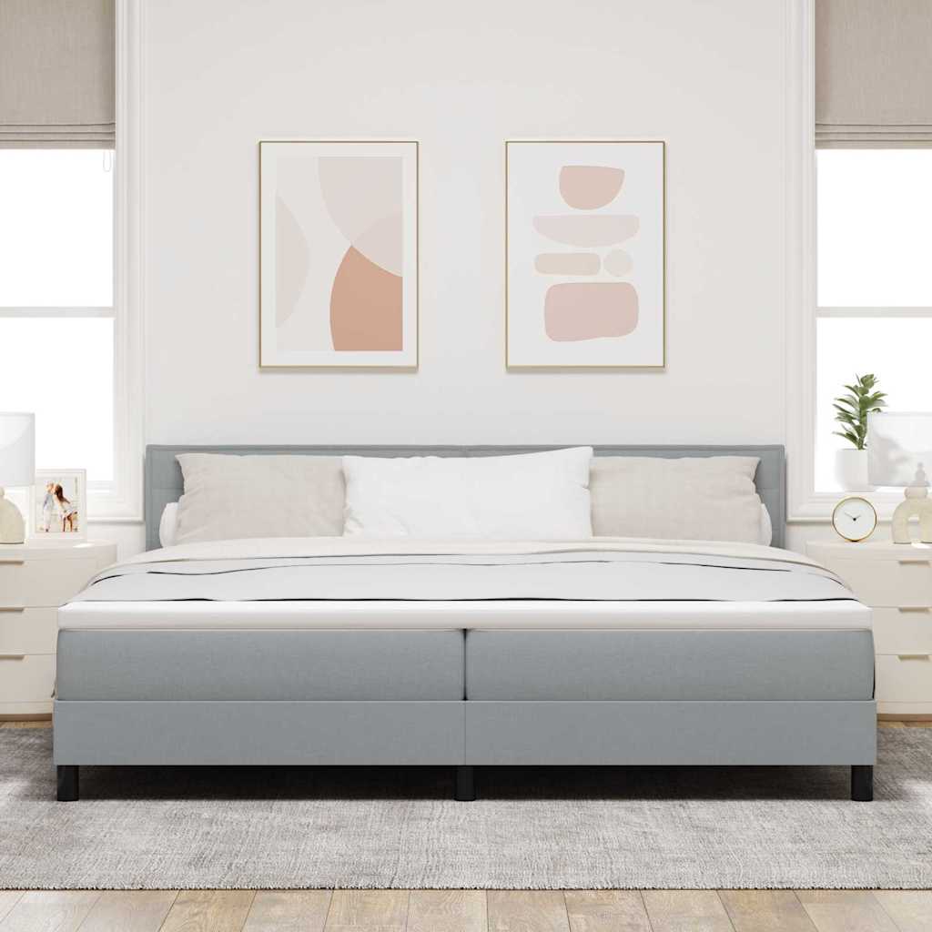 Krevet s opruga kutije Svjetlosiva 200 x 200 cm tkanina