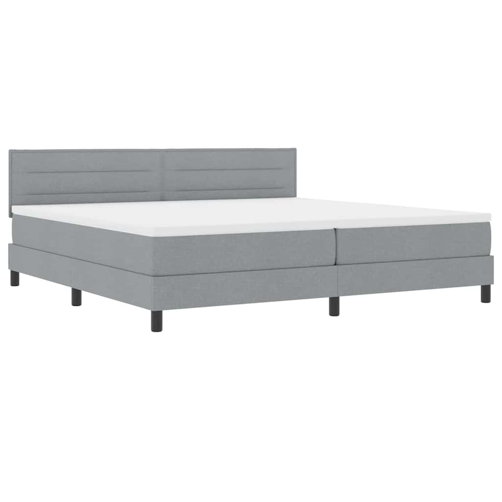 Krevet s opruga kutije Svjetlosiva 200 x 200 cm tkanina