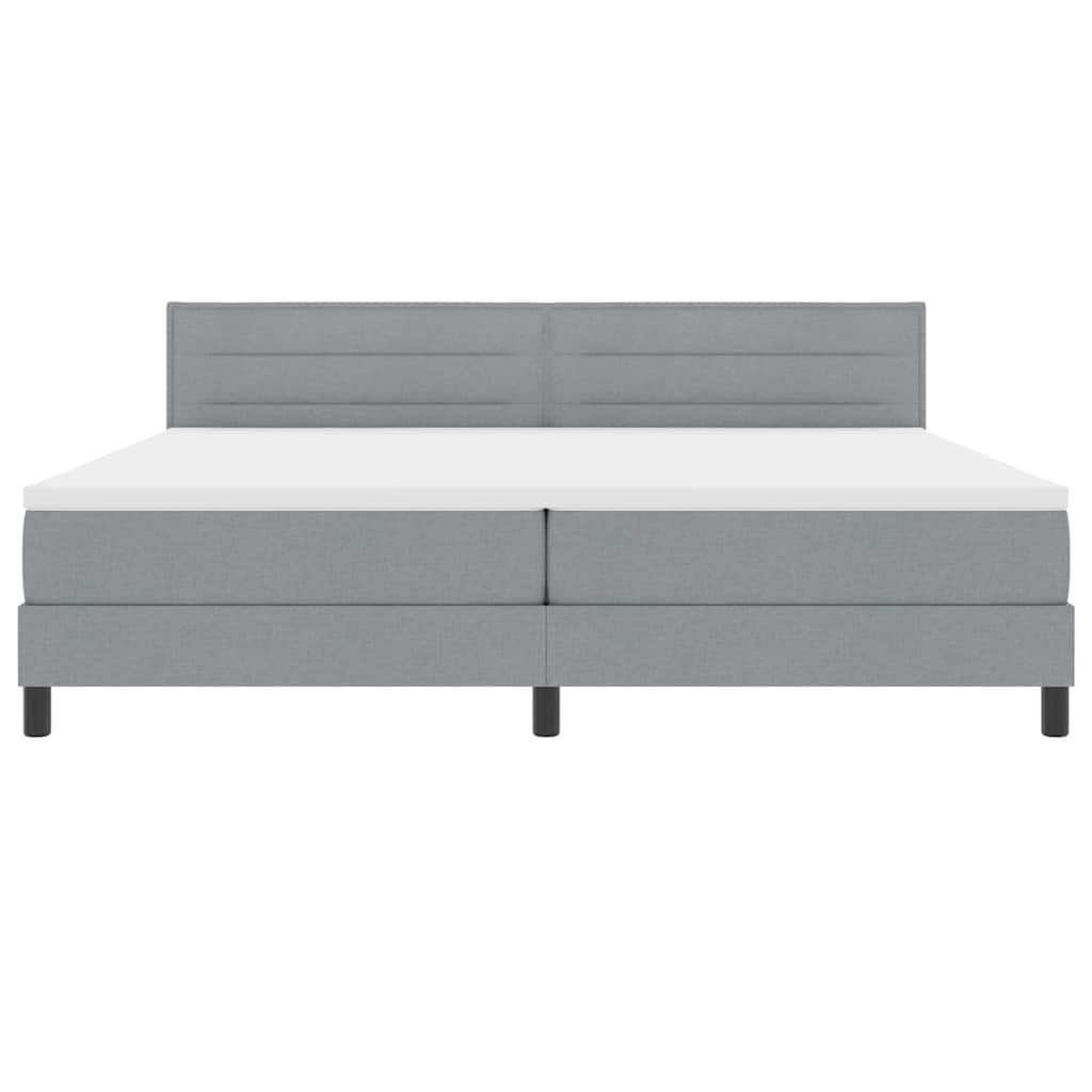 Krevet s opruga kutije Svjetlosiva 200 x 200 cm tkanina
