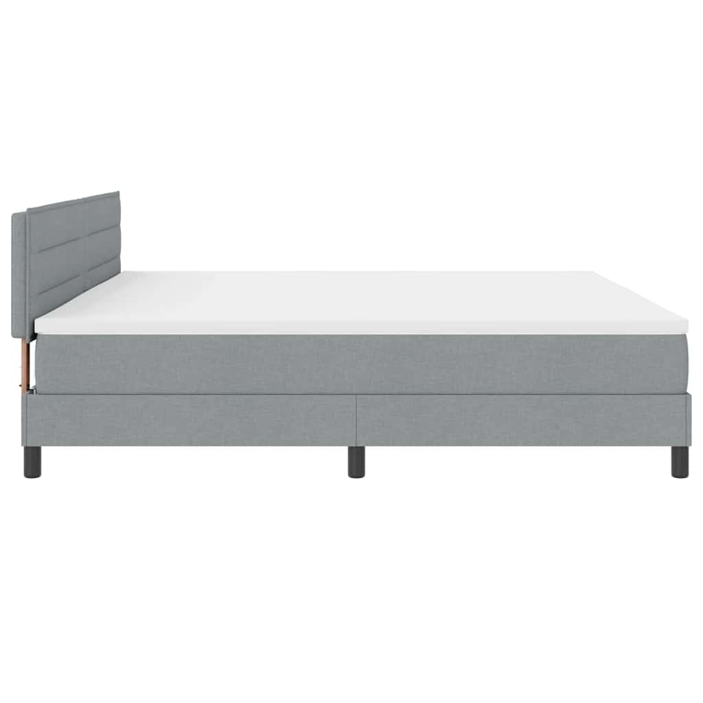 Krevet s opruga kutije Svjetlosiva 200 x 200 cm tkanina