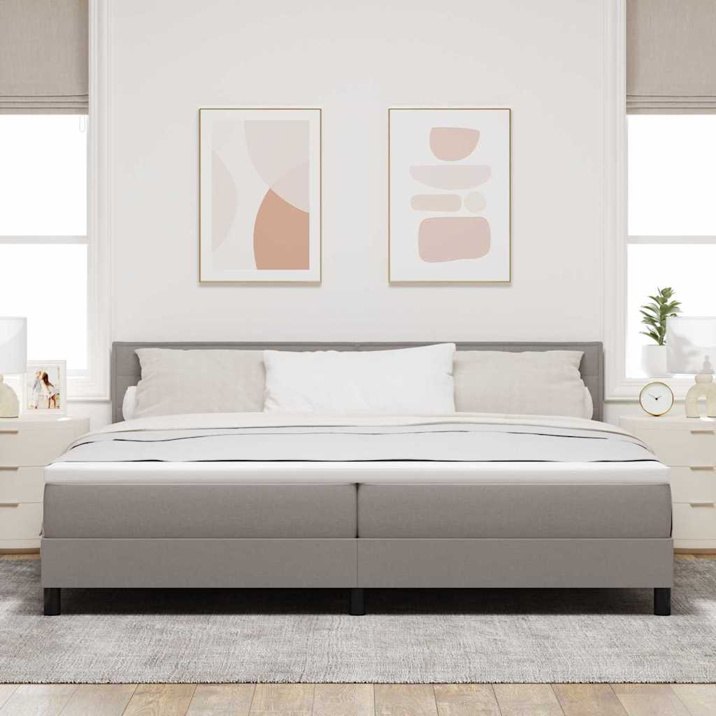 Krevet s opruga kutije Sivo-smeđa 200 x 200 cm tkanina