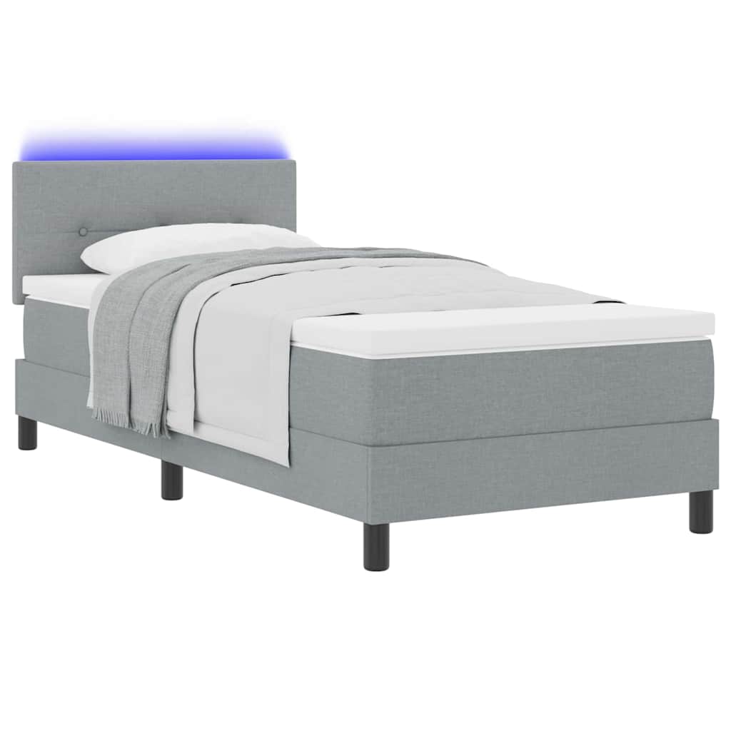 Krevet s opruga kutije Svjetlosiva 90 x 190 cm tkanina