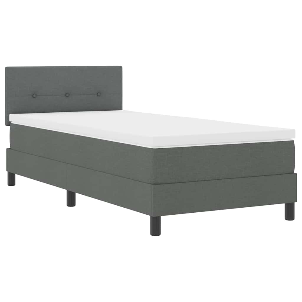 Krevet s opruga kutije Tamno siva 90 x 190 cm tkanina