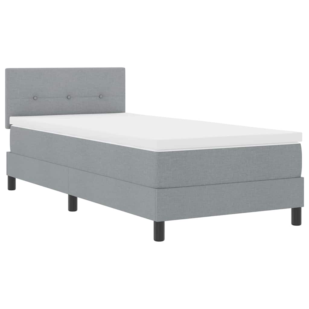 Krevet s opruga kutije Svjetlosiva 100 x 200 cm tkanina