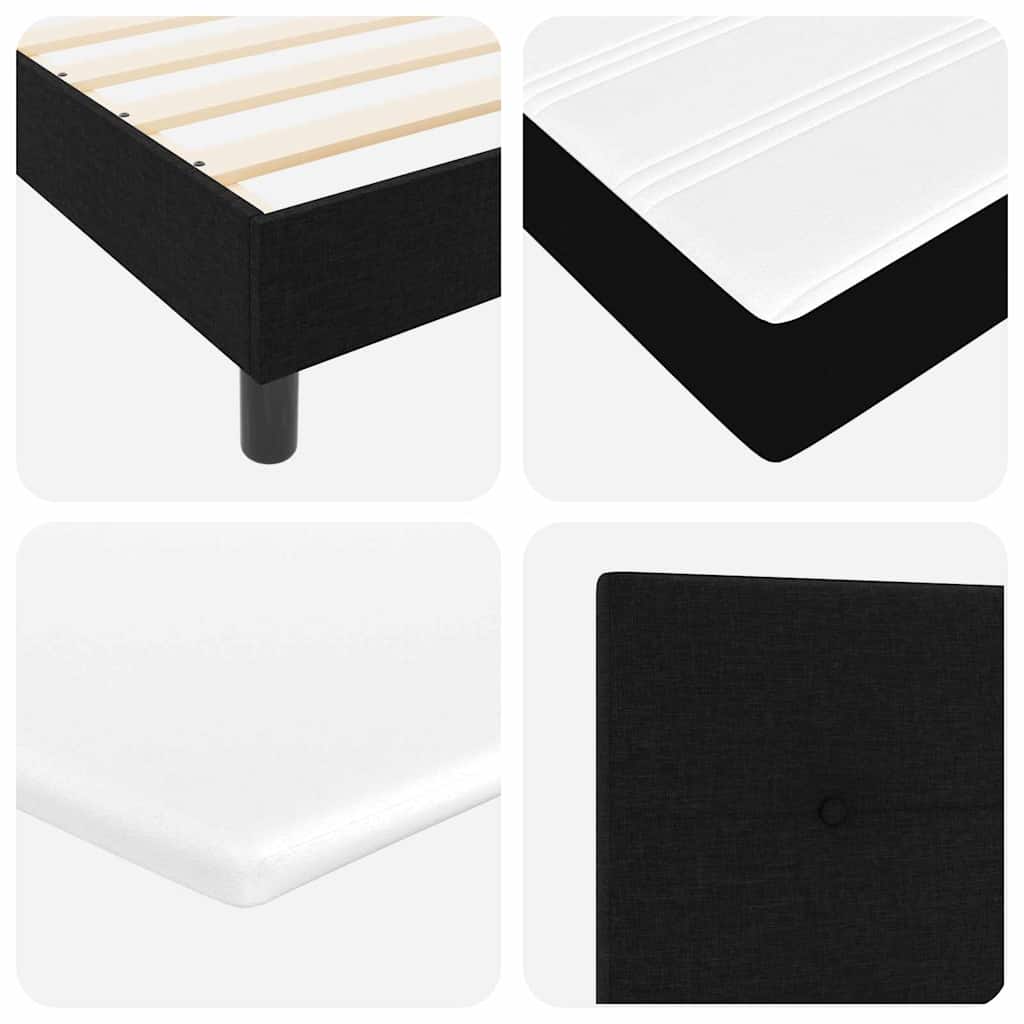 Krevet s opruga kutije s madracem Crna 120 x 190 cm tkanina