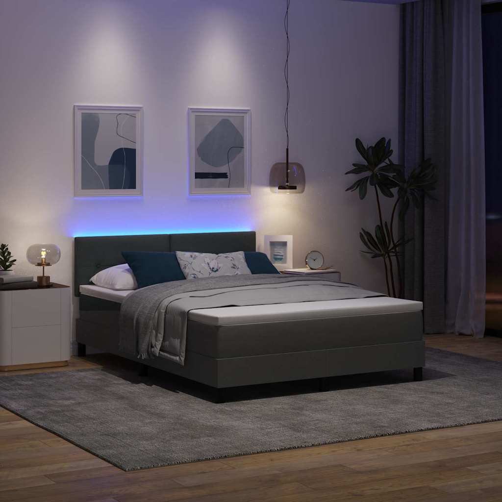 Krevet s opruga kutije Tamno siva 140 x 200 cm tkanina