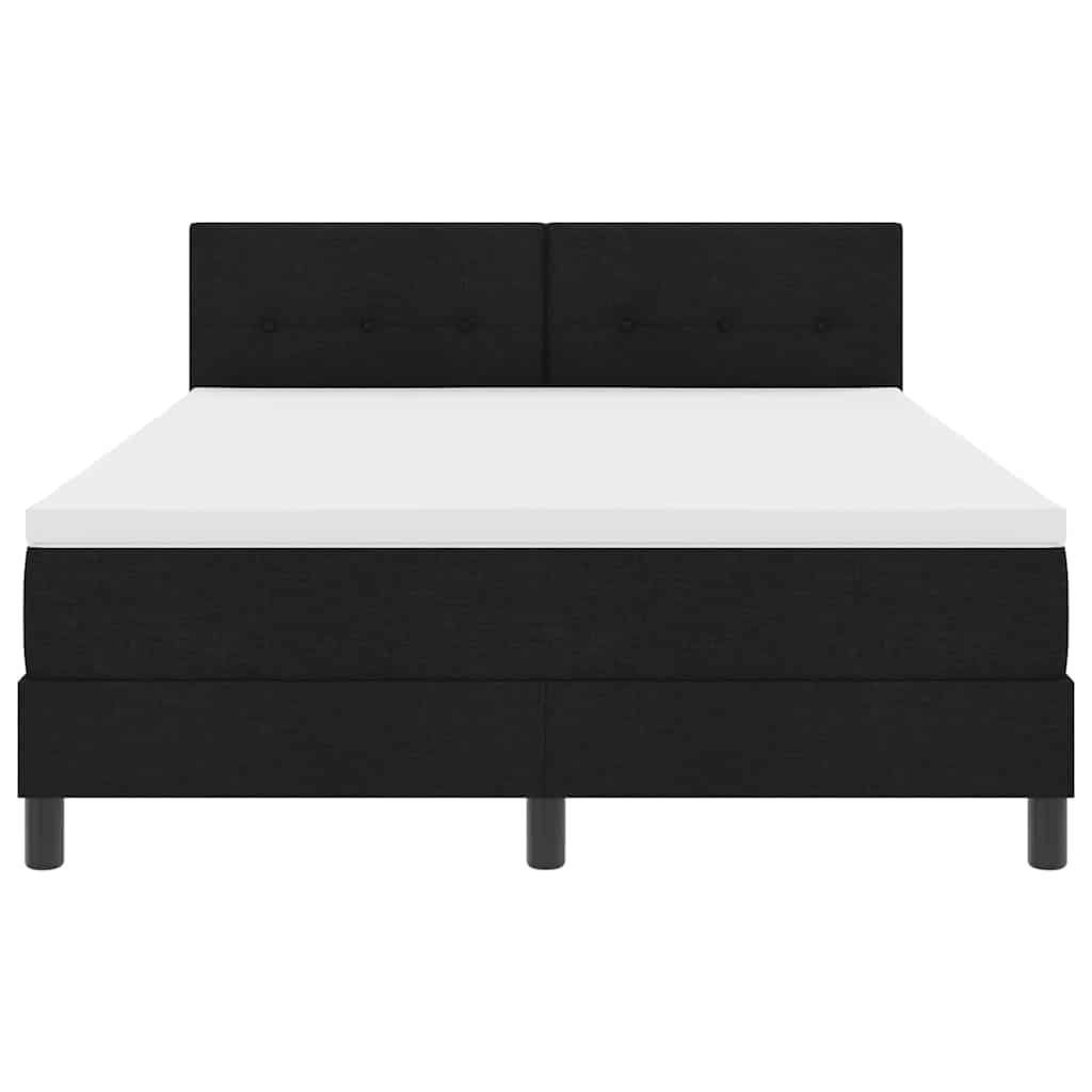Krevet s opruga kutije s LED trakama Crna 140 x 200 cm tkanina