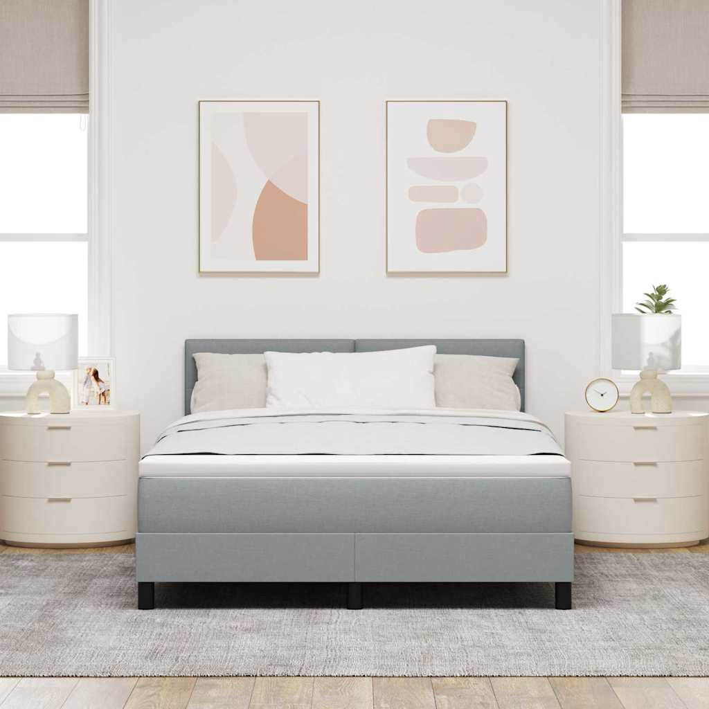 Krevet s opruga kutije Svjetlosiva 160 x 200 cm tkanina