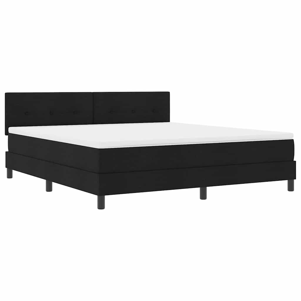Krevet s opruga kutije s madracem Crna 180 x 200 cm tkanina