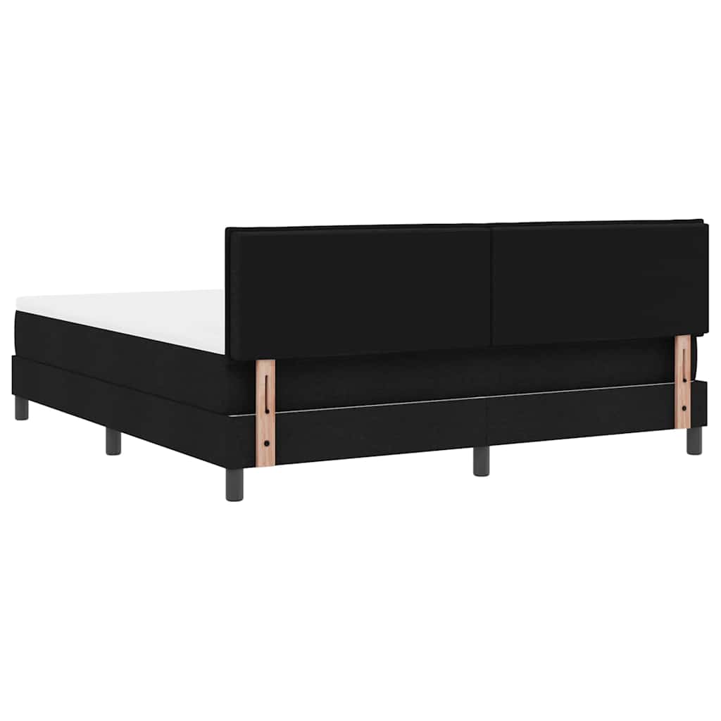 Krevet s opruga kutije s LED trakama Crna 180 x 200 cm tkanina